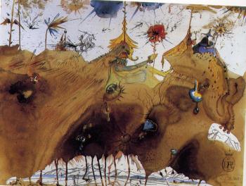 Salvador Dali : The Mountains of Cape Creus on the March(LSD Trip)